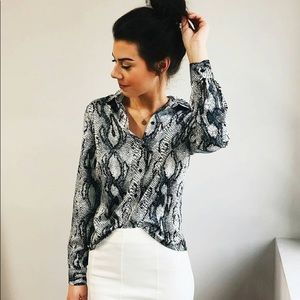 Silk snake print blouse